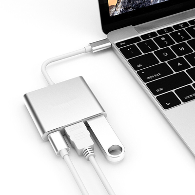 Type-c extension d'Usb de Displayport de station d'accueil d'ordinateur portable de 3in1 pour 4 moniteurs